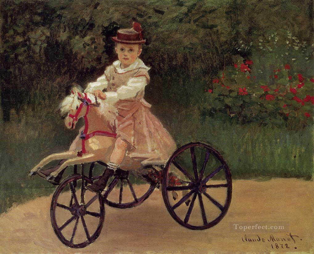 Jean Monet auf Sein Pferd Tricycle Claude Monet Ölgemälde